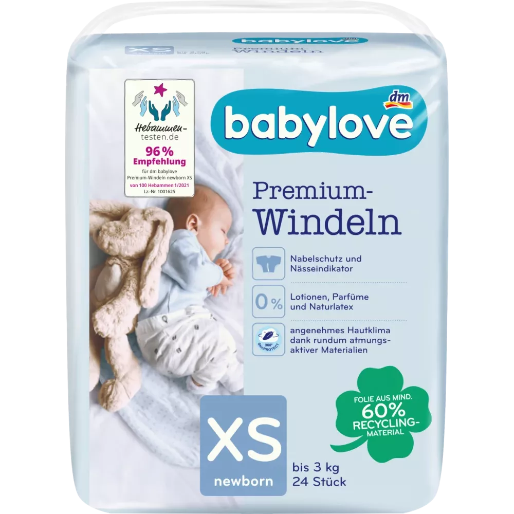 Vervelen Trend Faculteit babylove Premium luiers maat XS, Newborn XS, tot 3 kg, 24 st.