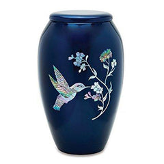 Hummingbird Mother of Pearl Cremation Urns for Human Ashes