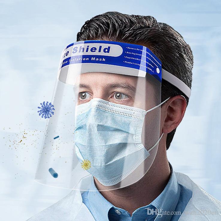 Face Shield Blue Full Face Visor Protection PPE Shield Clear Plastic Transparent