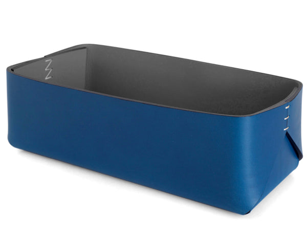 Oscar Maschera - Towel Box - Blue/Grey Leather Towel Box in Blue | Oscar Maschera