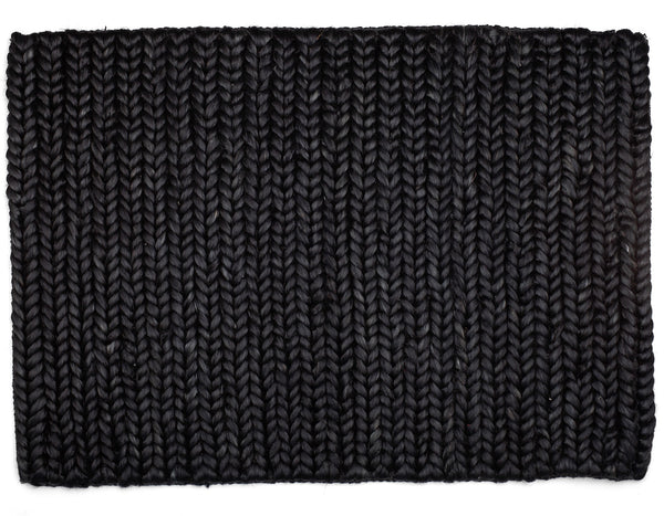Provide Rugs - Chunky Braided Jute Doormat - Black Provide Rugs - Chunky Braided Jute Doormat - Black