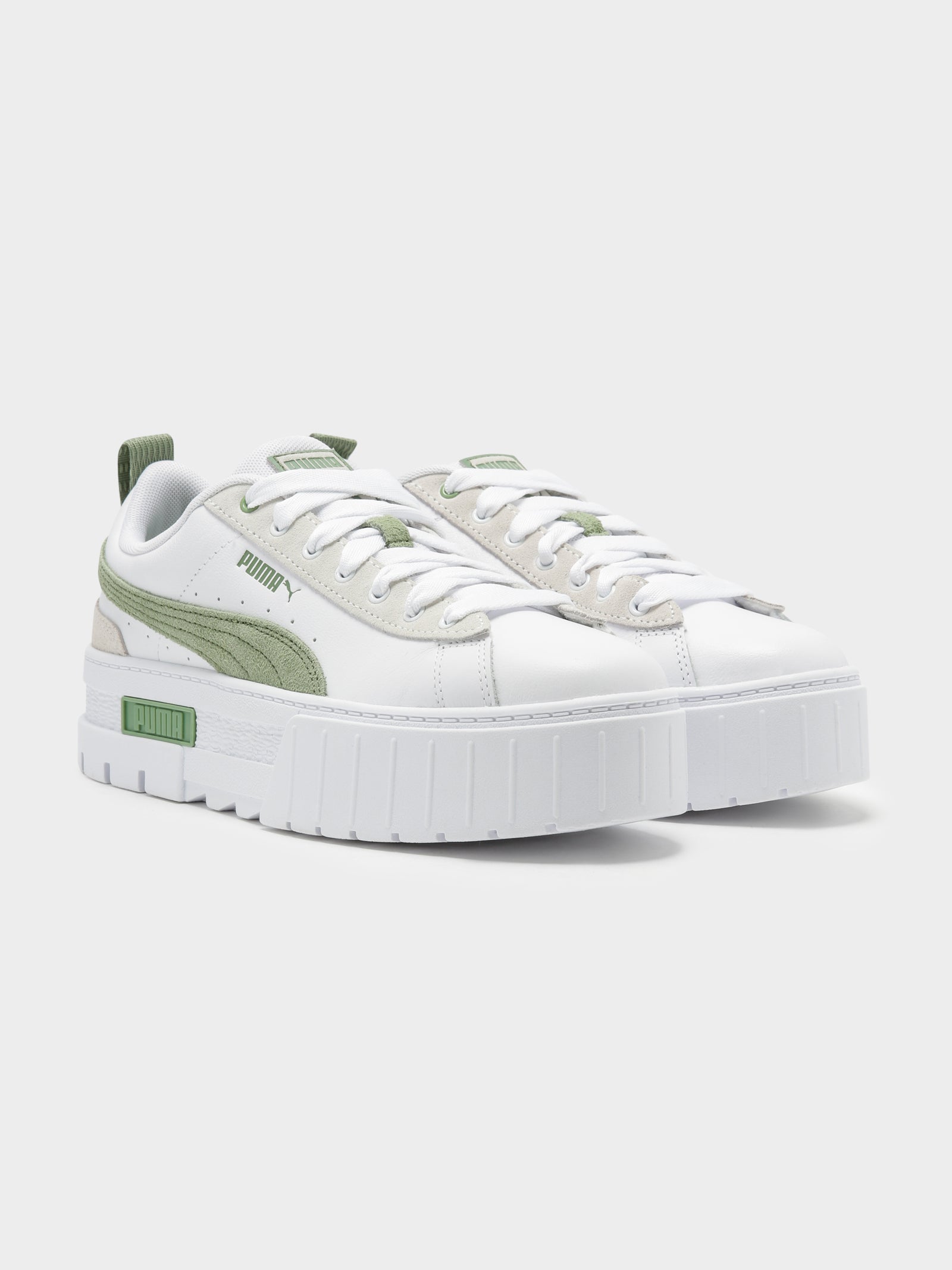 Womens Mayze Mix Sneakers in White & Green
