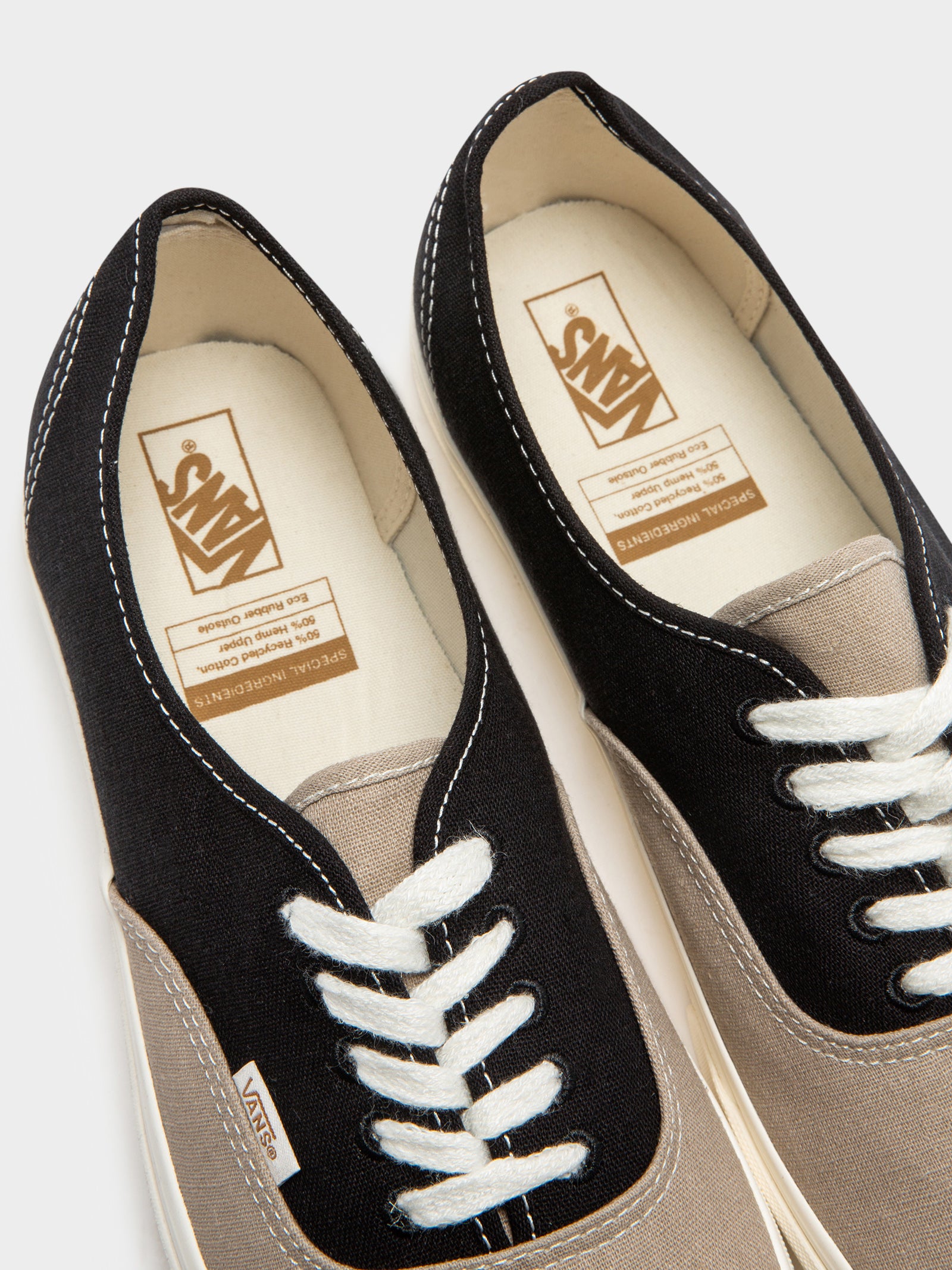 Unisex Authentic Eco Theory Sneakers in Black & Beige
