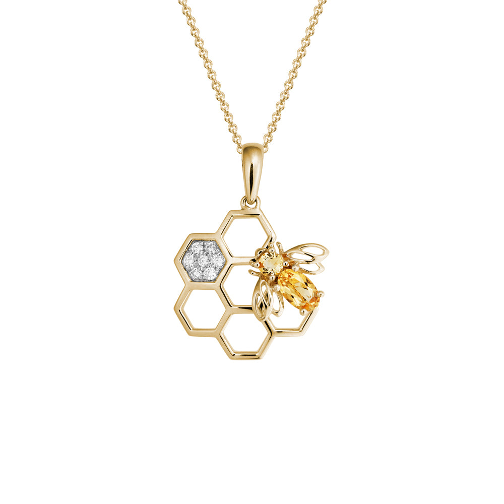 honeycomb bee necklace