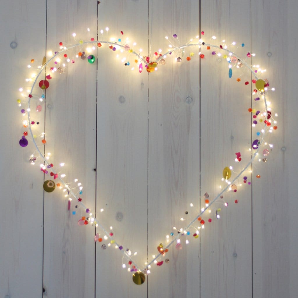 battery powered heart lights