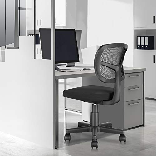 Molents Armless Office Computer Desk Chair Mesh Small Ergonomic Adjustable Black for sale online 