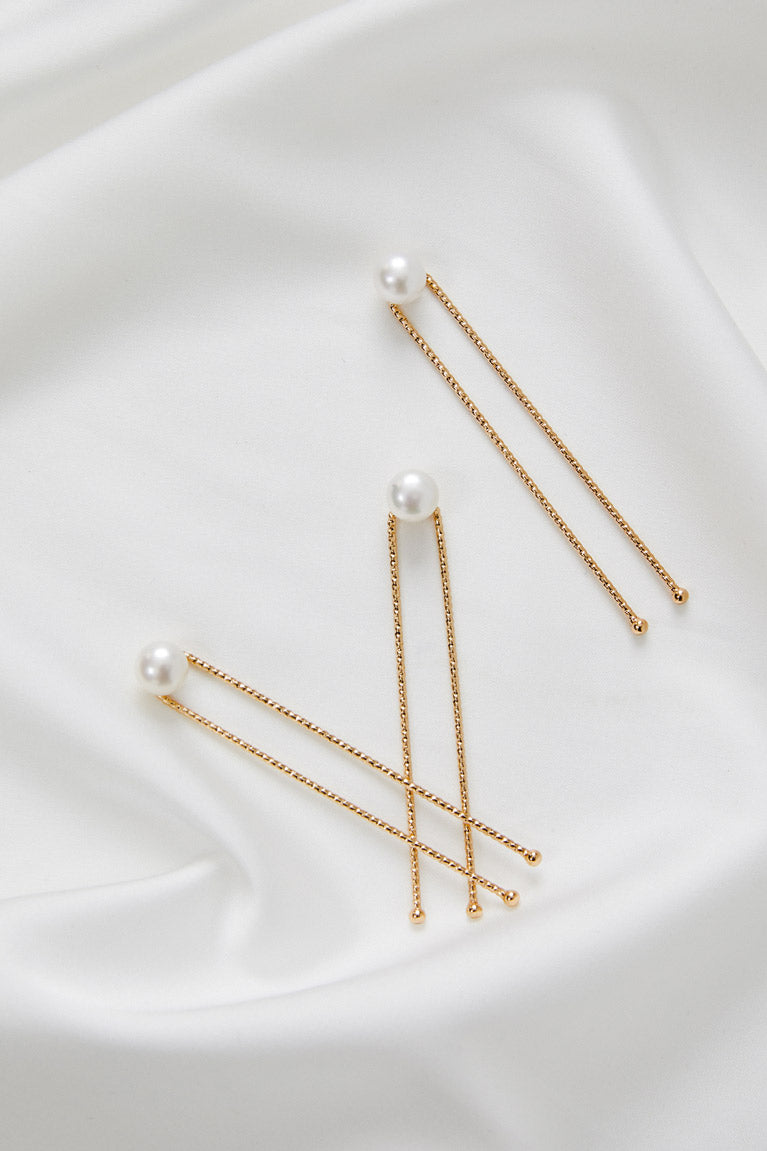 GOLD FRESHWATER PEARL HAIR PIN x 3 – AMELIE GEORGE PTY LTD