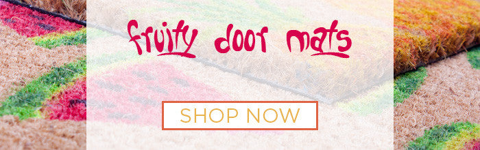 Funky tropical door mats