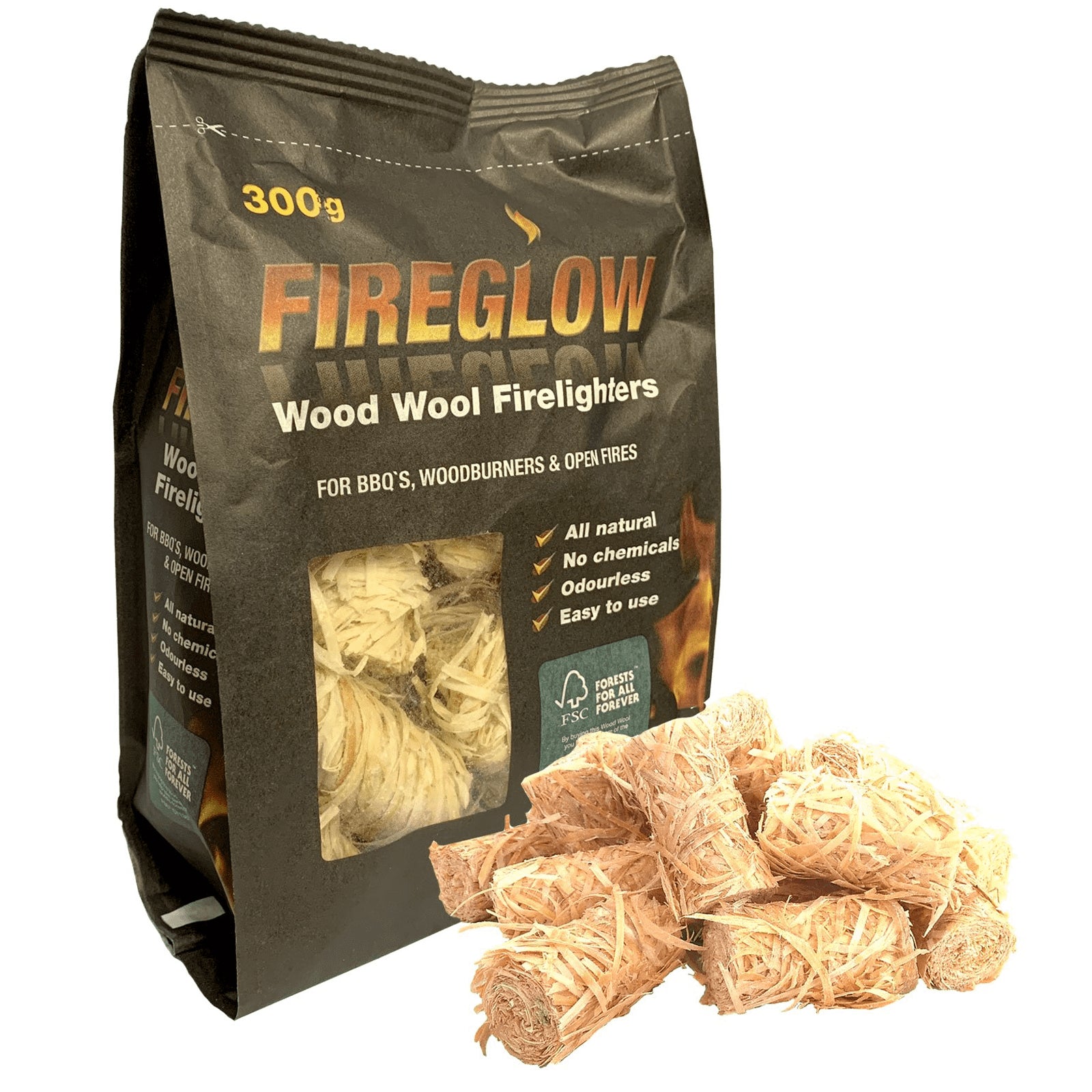 Tiger Tim Fireglow Wood Wool Firelighters 300g – Yorkshire Trading Company