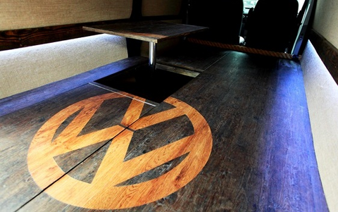 VW T5 rear false floor with table