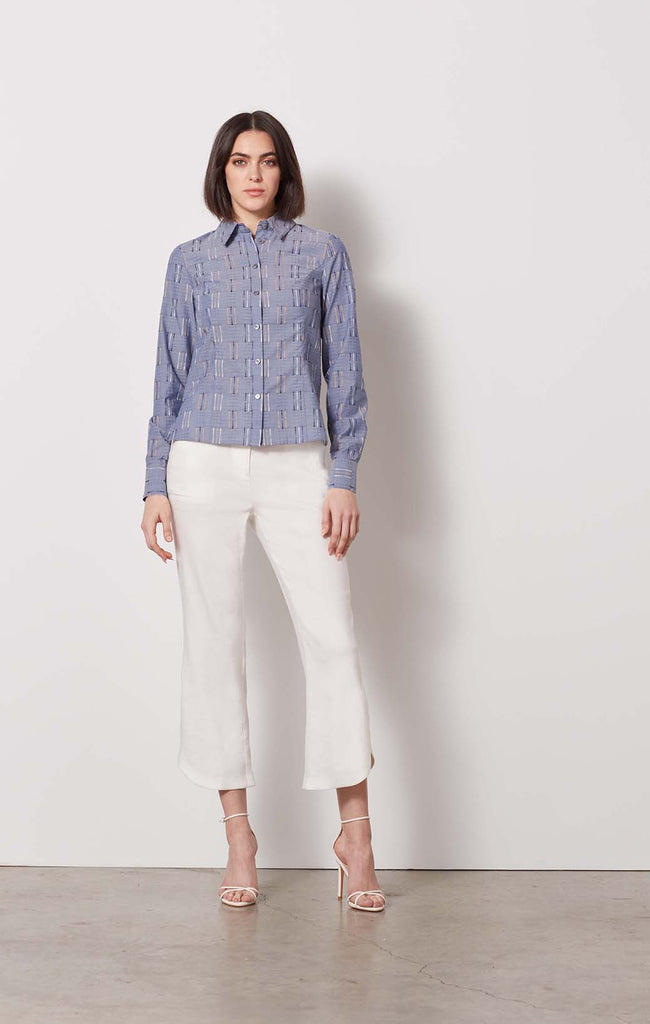 直売割 【bluelea】Back flare jacquard blouse www.grupopessoal.com.br