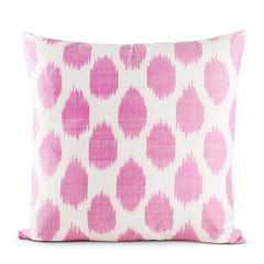 pink silk ikat pillow
