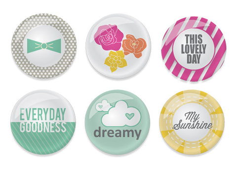 Cloud 9 Flair Buttons - 6 pcs