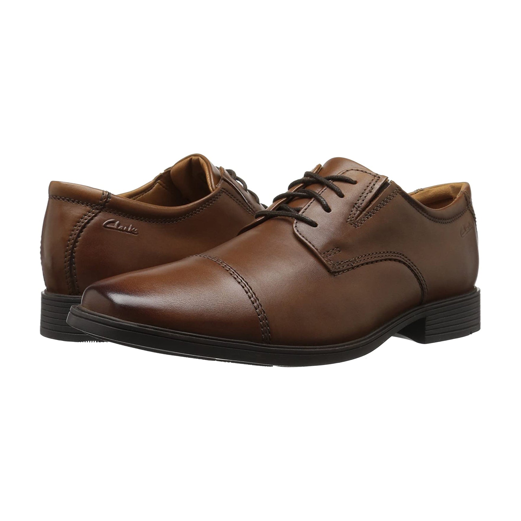 capacidad Adaptación Ventana mundial Clarks Men's Tilden Cap Oxford Dark Tan Shoes – Suit & Tux Warehouse