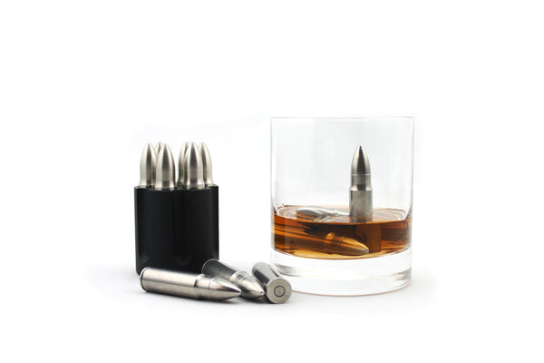 per Pietre Whiskey Houkiper Bullet Stones Whiskey proiettili Forma Riutilizzabile con Acciaio Inossidabile refrigerazione Base Vodka Pietre 