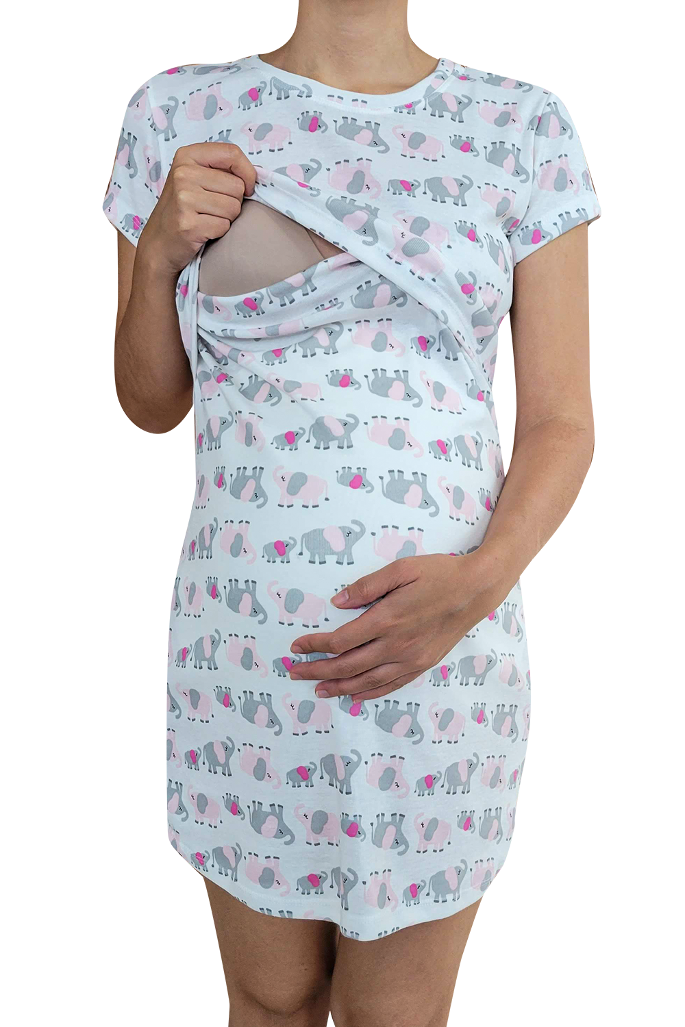 Enfermedad salón salir Camisón Pijama maternidad-lactancia. Elefantitos – Mouse Apparel