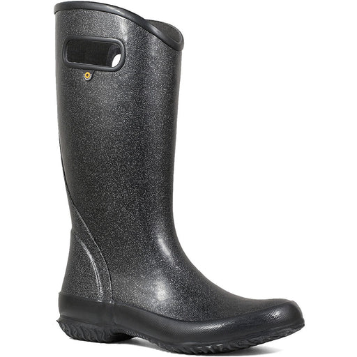 Quarter view Women's Footwear style name Rainboot Glitter in color Black Multi. SKU: 72400-001