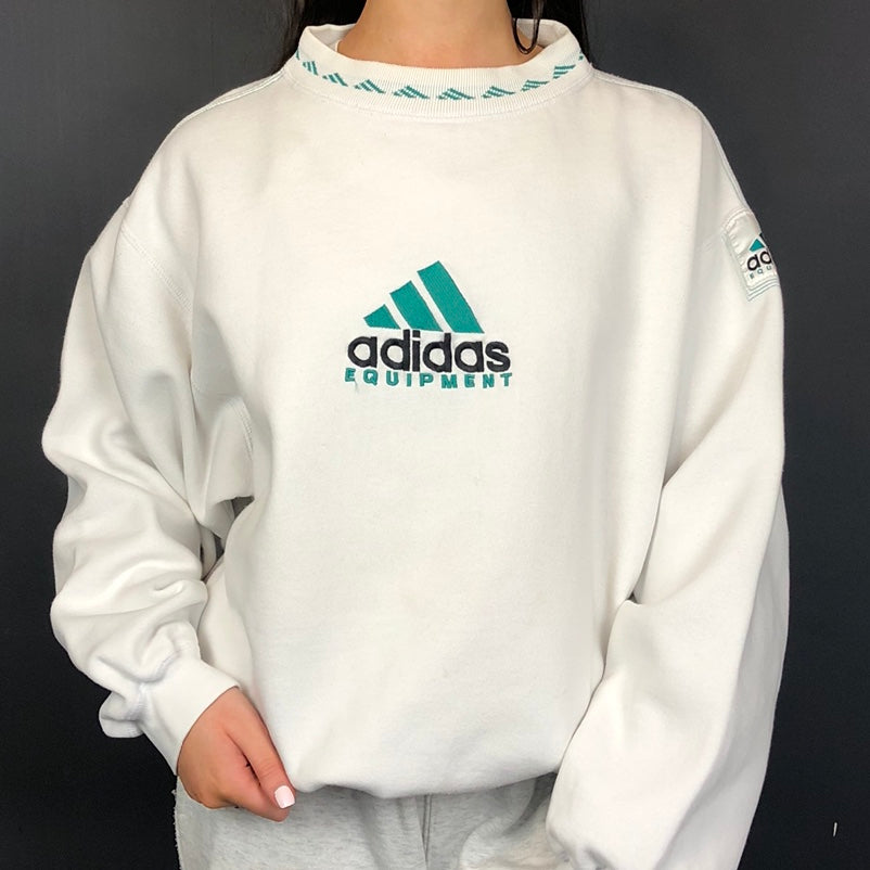 Vintage Adidas Equipment in White - Vintique Clothing