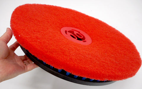 Universal red pad clip holding on a pad to pad driver