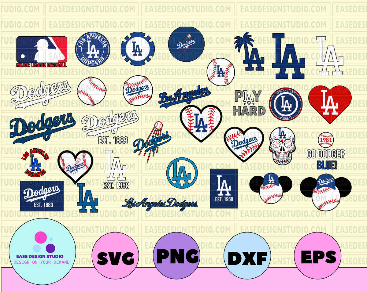 LA Dodgers Cut Files, SVG Files, Baseball Clipart, Cricut Los Angeles