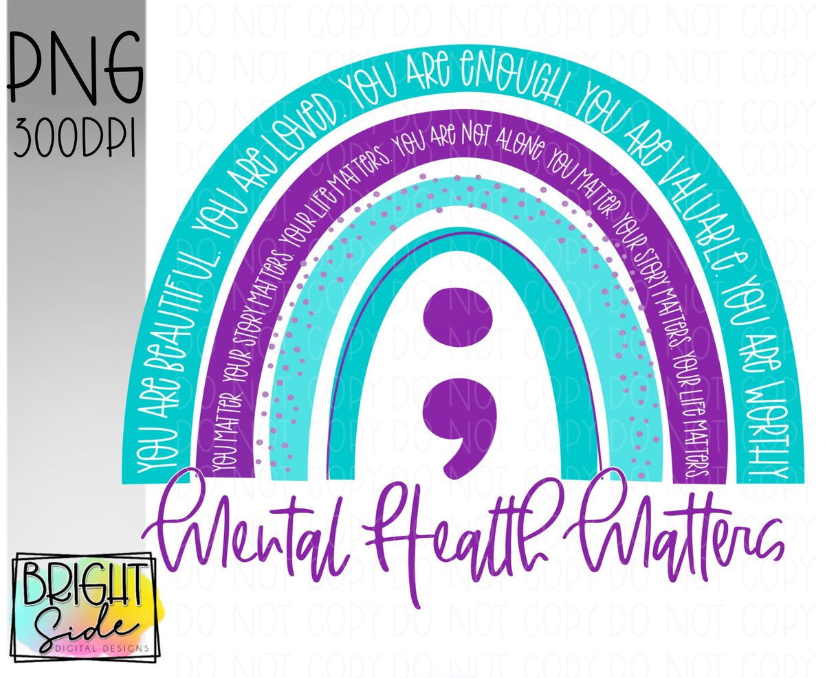 Heat Transfer Design PNG File Sweatshirt Design for Sublimation Mental Health Matters Digital Download