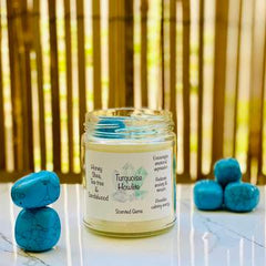 turquoise howlite crystal candle san diego