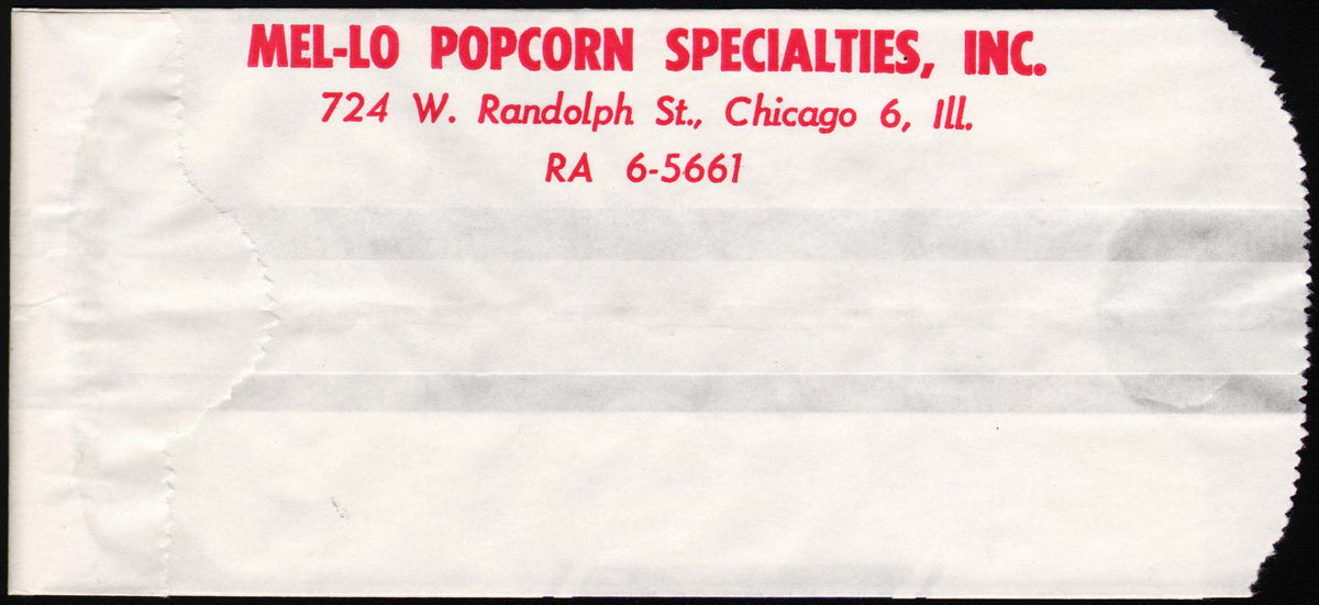 Vintage bag BURCHS KANDY KORN popcorn elephant pic Kansas City Missouri n-mint