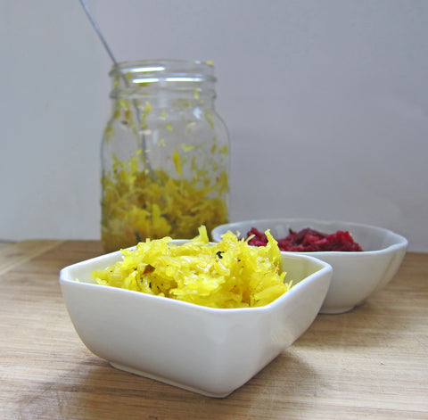 Leek and Turmeric Sauerkraut