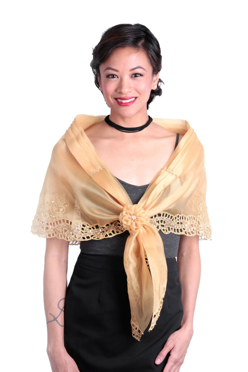 filipiniana with shawl