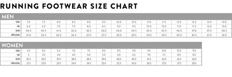 Scott Trail Running Shoes Size Chart NZ | Further Faster Christchurch NZ