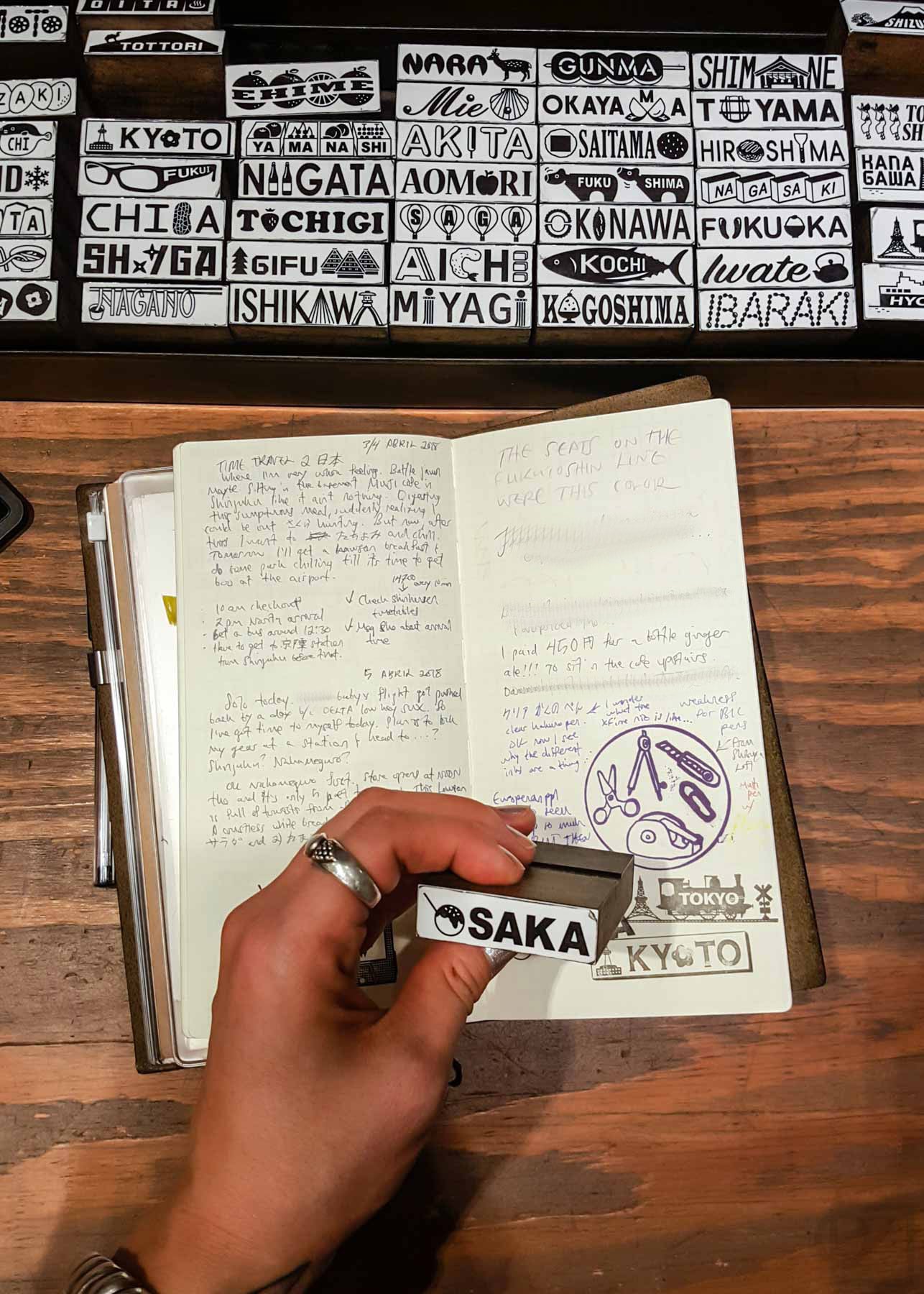 I stamped Tokyo, Kyoto, and Osaka in my journal at the Tokyo Station TRF, since I was visiting those three cities on my trip