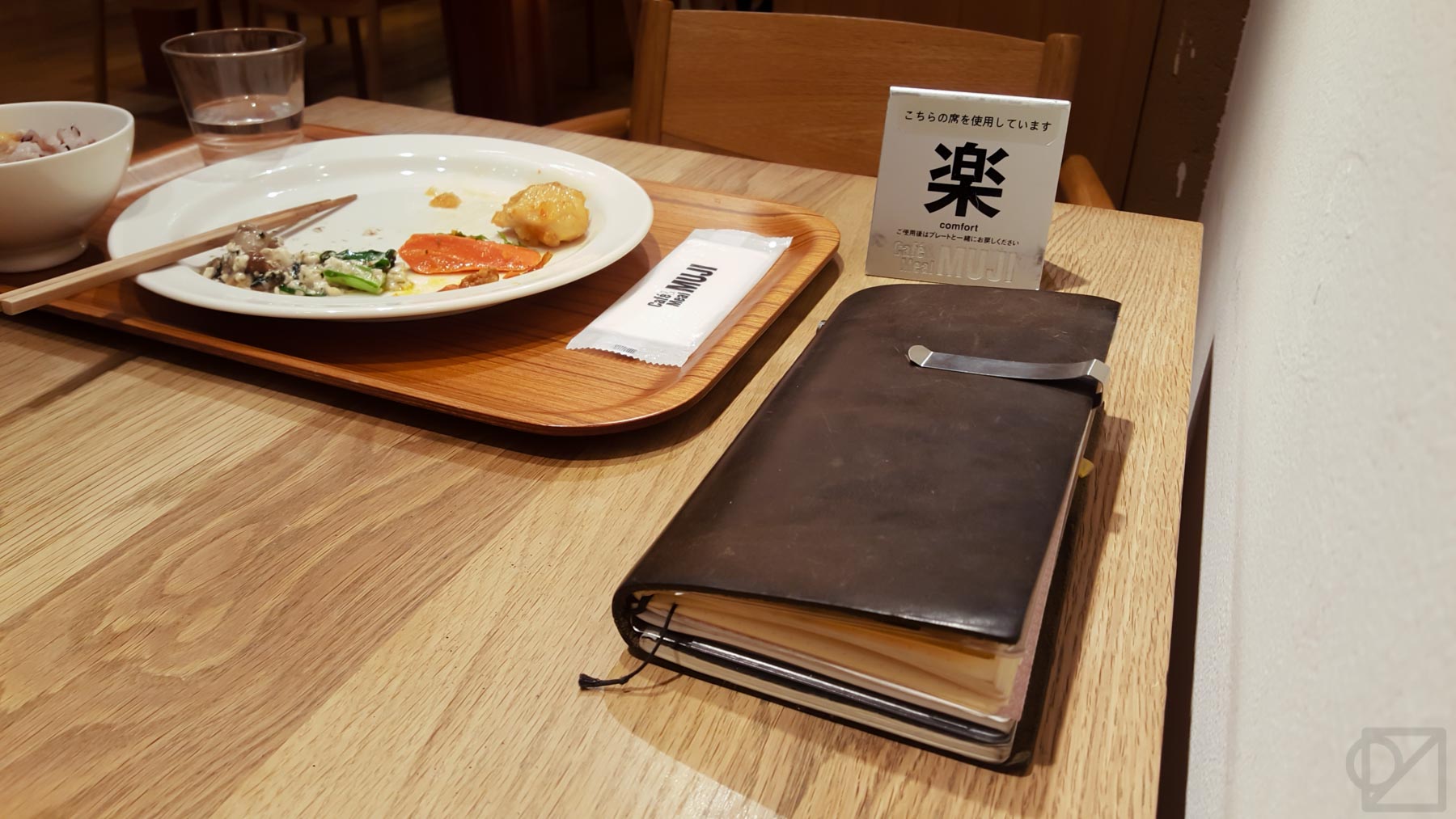 Dinner on the first night at a Shinjuku MUJI Cafe