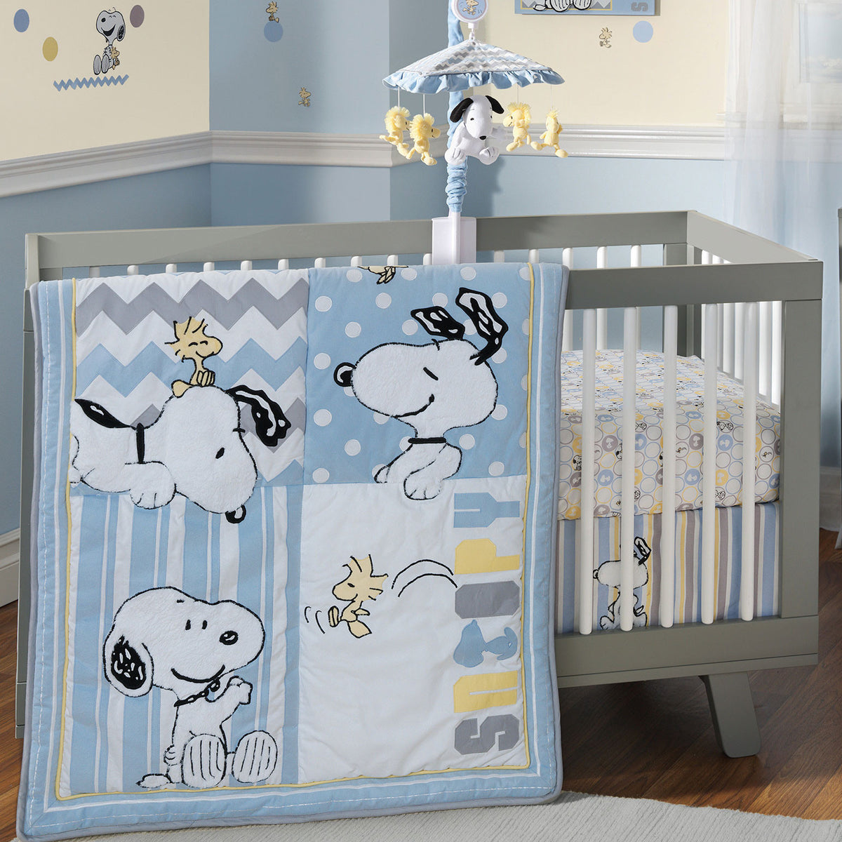 Lambs & Ivy My Little Snoopy & Woodstock Blue/Yellow/Gray Wall Decals/Appliques 578048