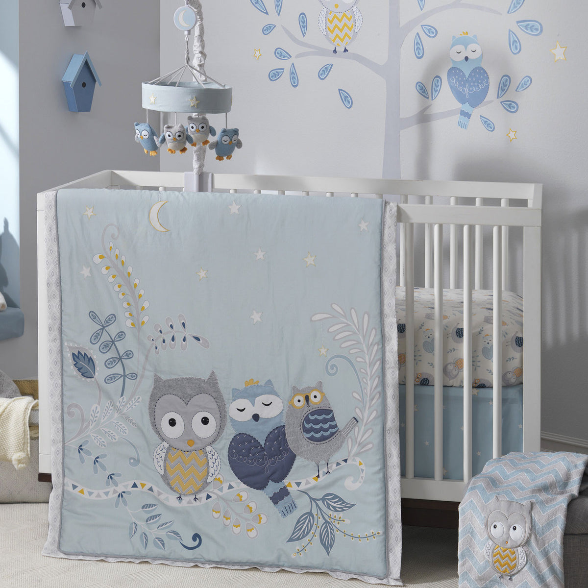 baby boy owl crib bedding