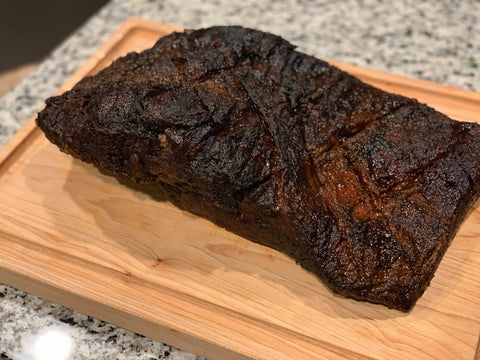 Smoked brisket using Claude's BBQ Brisket Marinade