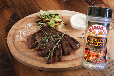 Steak grilled with Claude's Grillers Choice