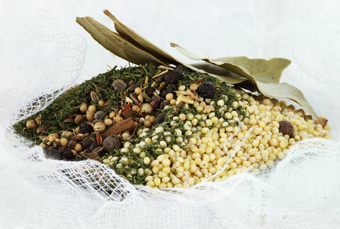 Spices on a cheesecloth