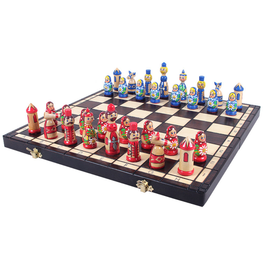 Schach Schachspiel Babuschka Matroschka Matruschka NEU Holz 