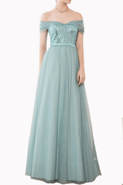 tiffany blue evening gown