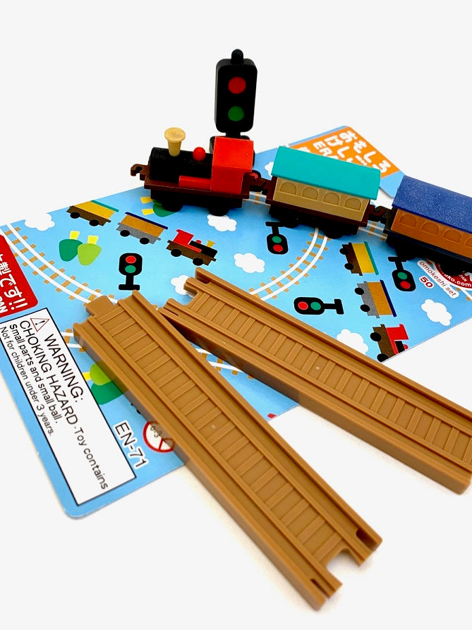 IWAKO Japanese Eco-Friendly Puzzle Erasers TRAIN SET Blister Card Set 