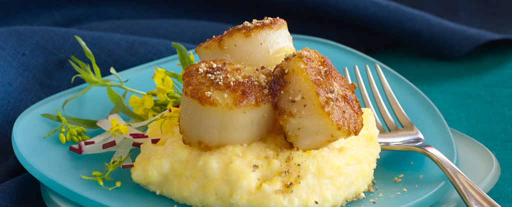 Salinity™ Salts: Seared Scallops on Polenta Recipe