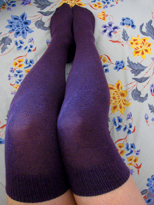purple over the knee socks