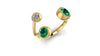 Esméralda Trio Diamond and Emerald Cuff Ring