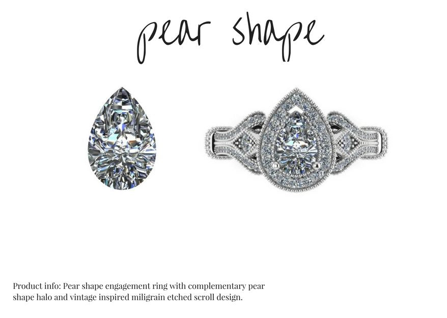 Pear Shapes Diamond Cut Ring