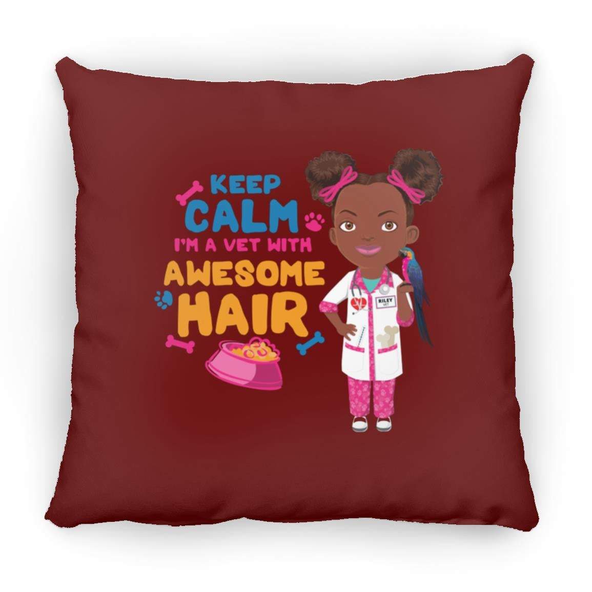 Veterinary Square Pillow 16x16-CustomCat-Accessories,Pillows,Veterinarian Keep Calm