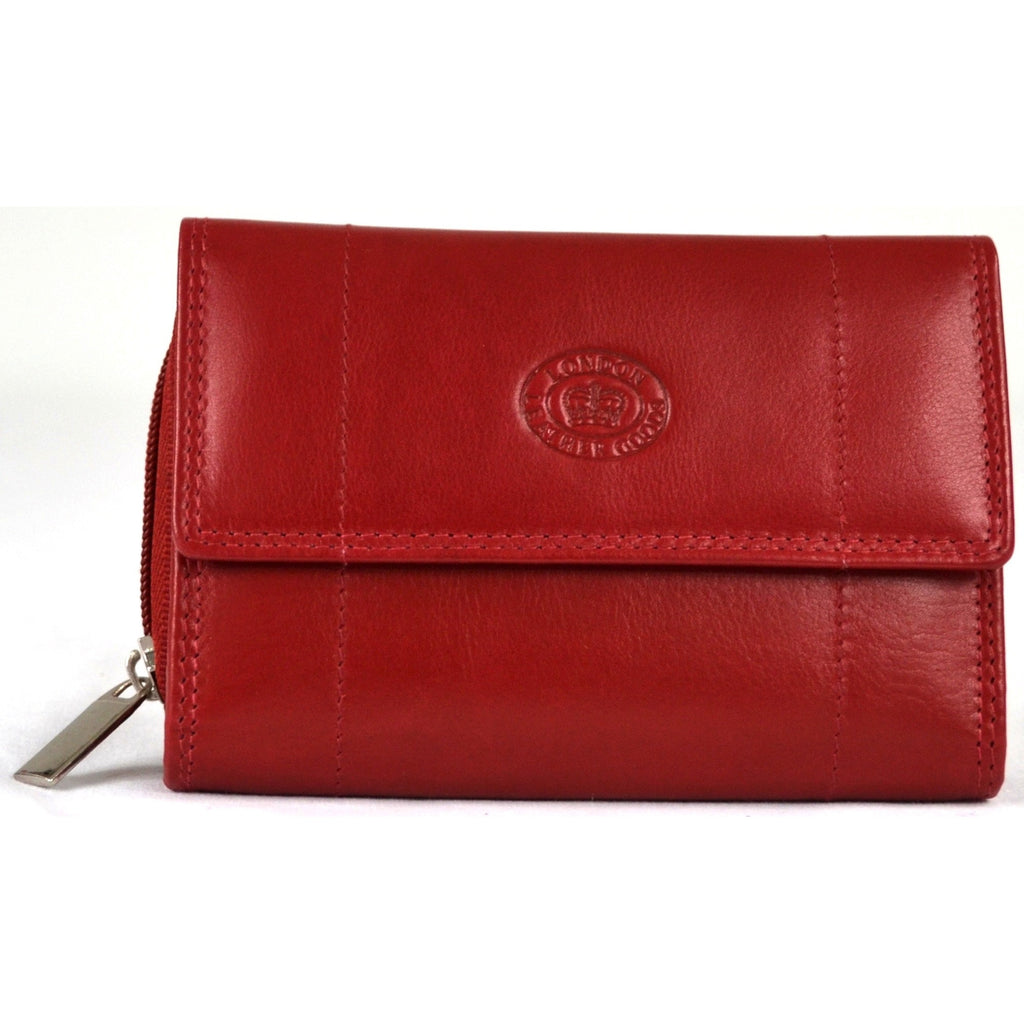 Soft Nappa Leather Zip-Around Purse - Dark Red – SNUGRUGS