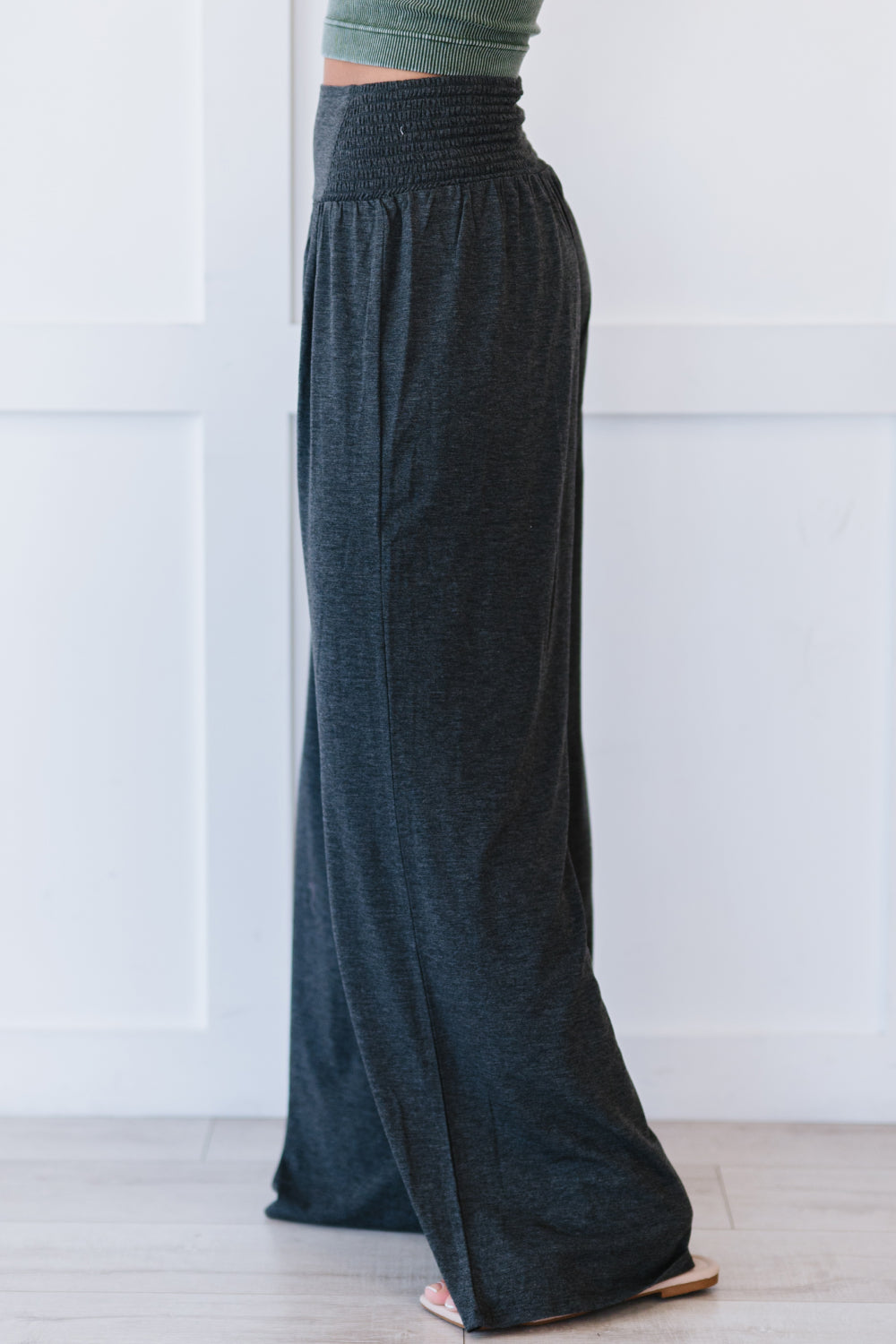 Easy Breezy Palazzo Pants in in Charcoal