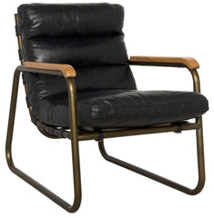 Noir Cowhide Black Lounge Chair