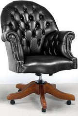 old black leather chair