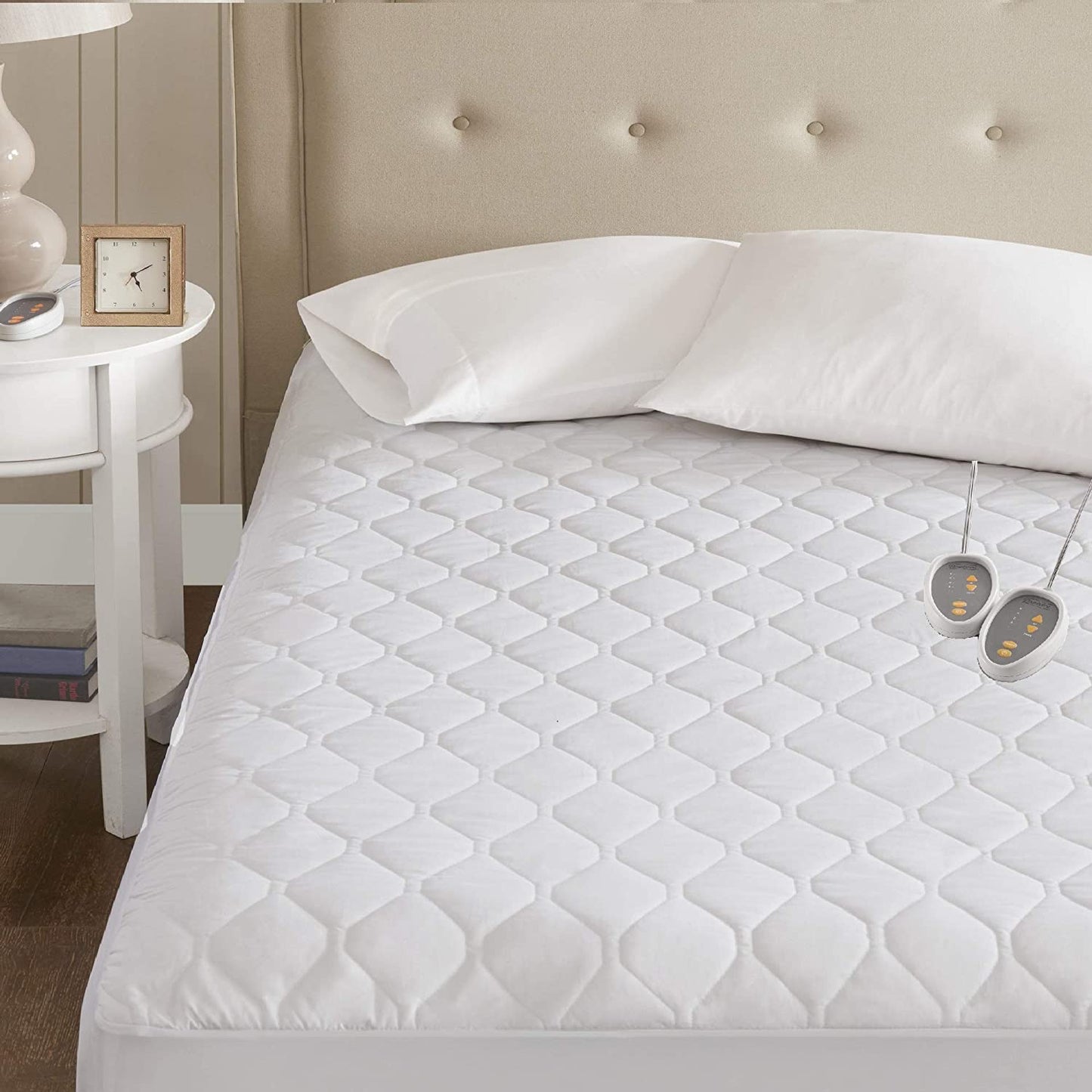 Beautyrest 3M Scotchgard Heated Mattress Pad - Electric Bed Warmer with 5 Heat Settings, 10 Hr Auto Shut off Timer, All around Elastic Deep Pocket, UL Certified, Machine Washable, White Full